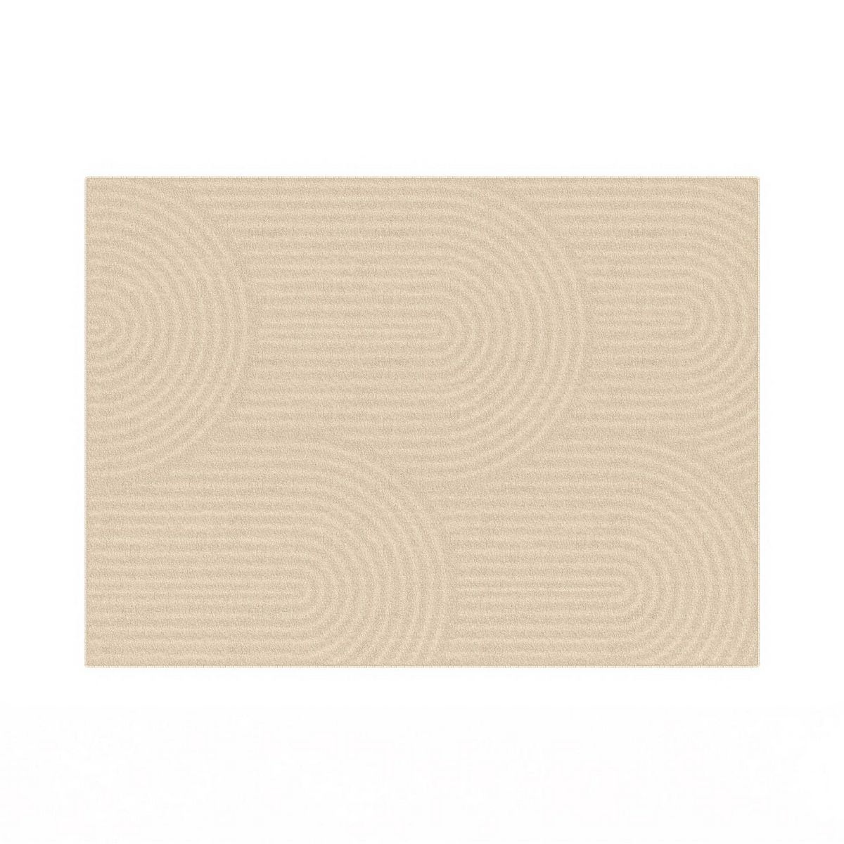 ID MARKET Tapis d'intérieur rectangle JADA à motifs circulaire beige 160 x 220 cm