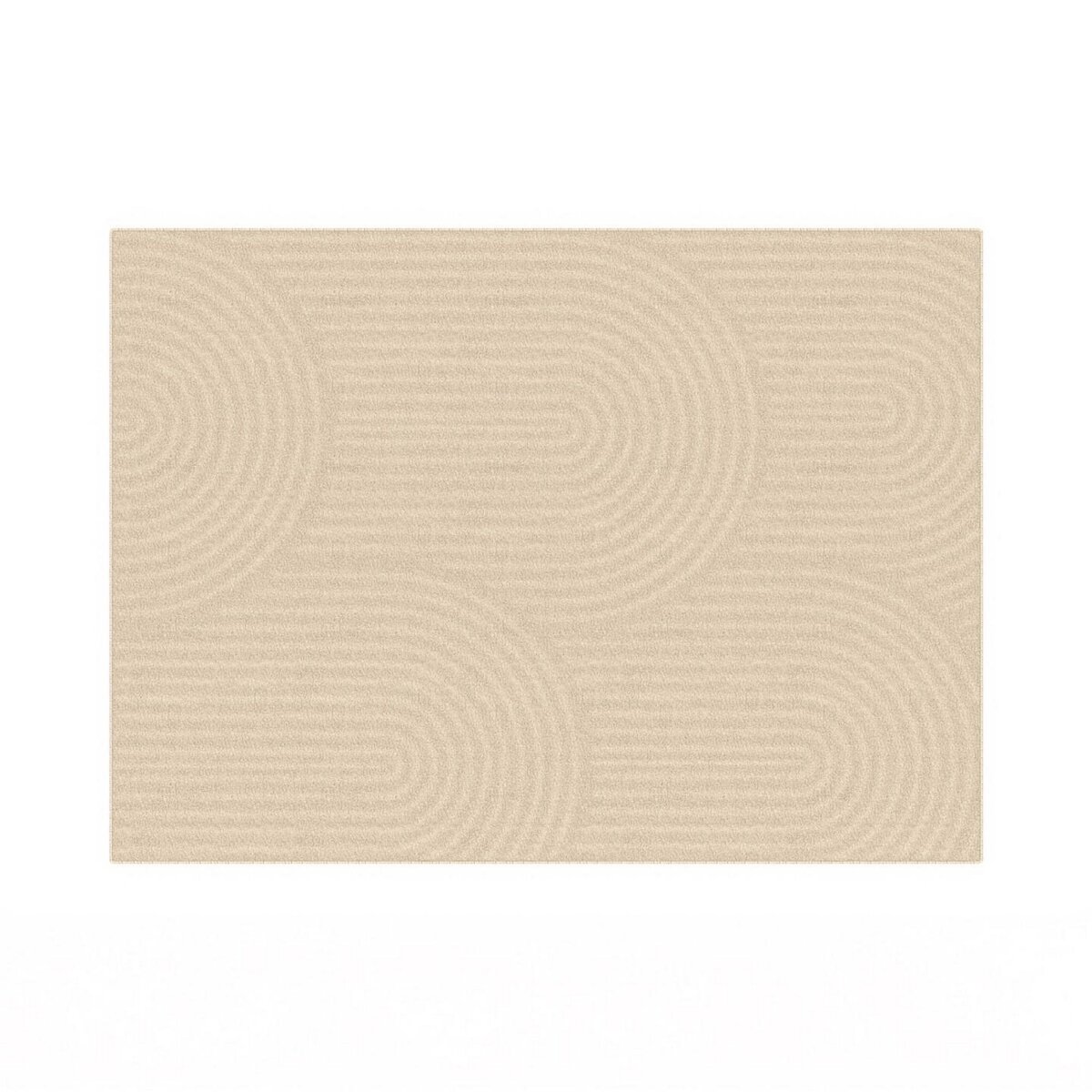 ID MARKET Tapis d'intérieur rectangle JADA à motifs circulaire beige 160 x 220 cm