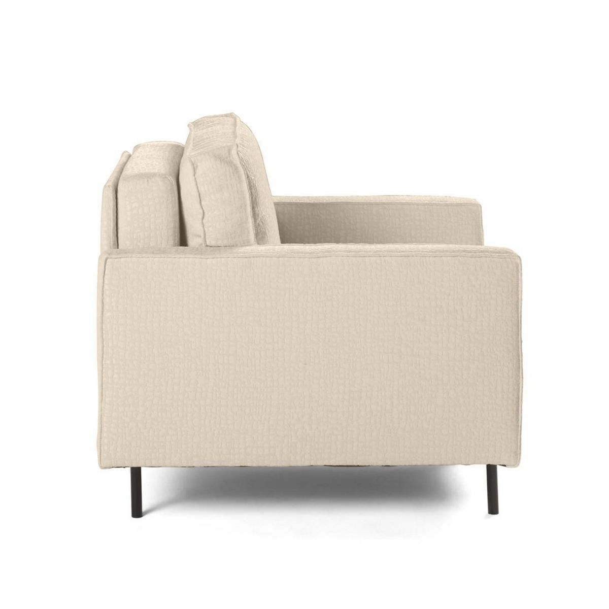 LISA DESIGN Charlie - fauteuil - pieds hauts - en tissu velours relief