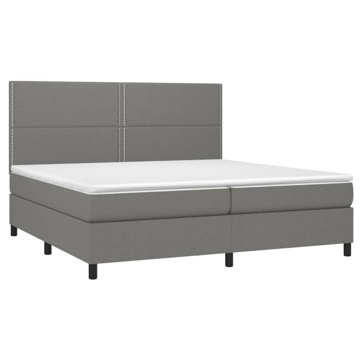 VIDAXL Sommier a lattes de lit et matelas et LED Gris fonce 200x200 cm