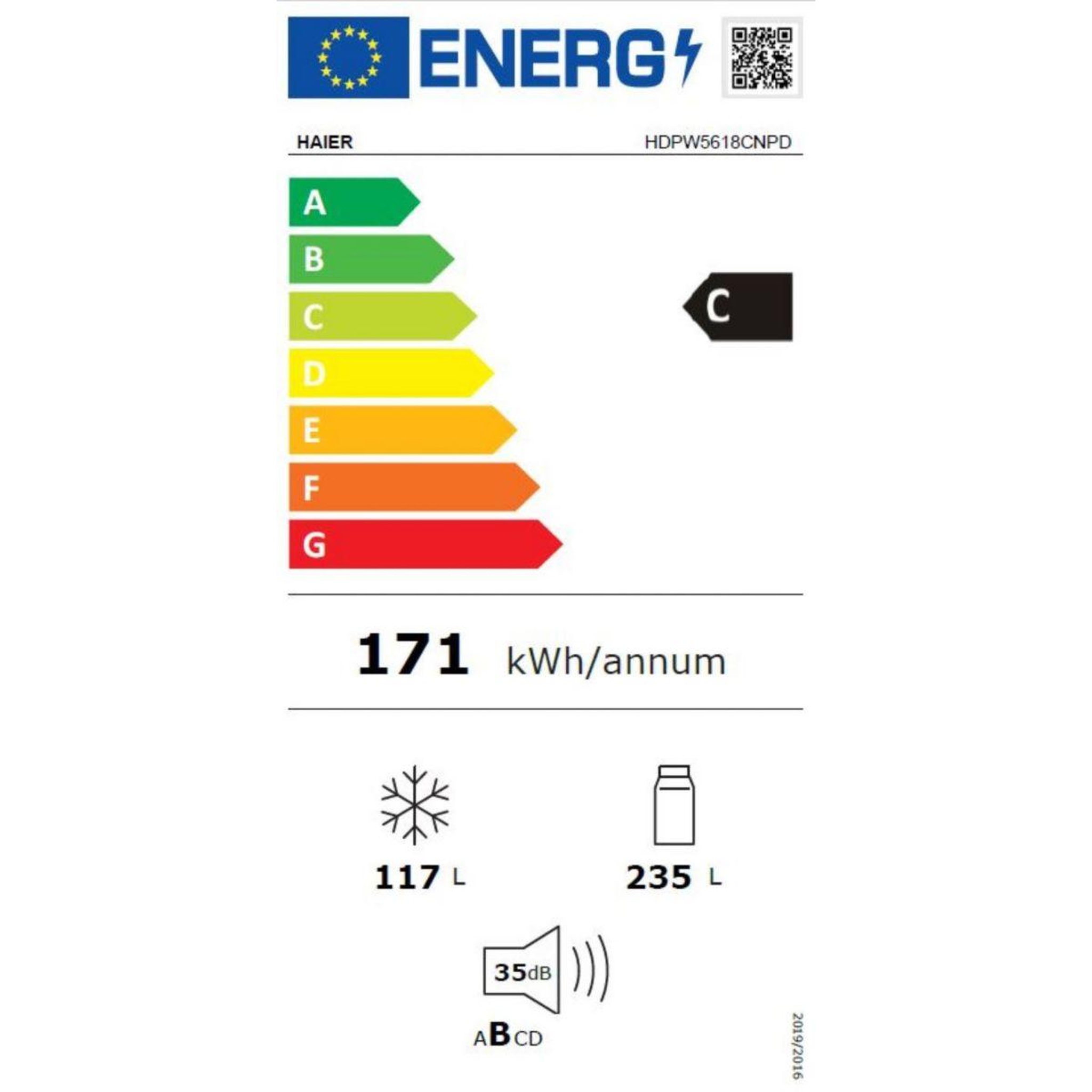 Voir la diapositive 6 : HAIER Réfrigérateur combiné HDPW5618CNPD