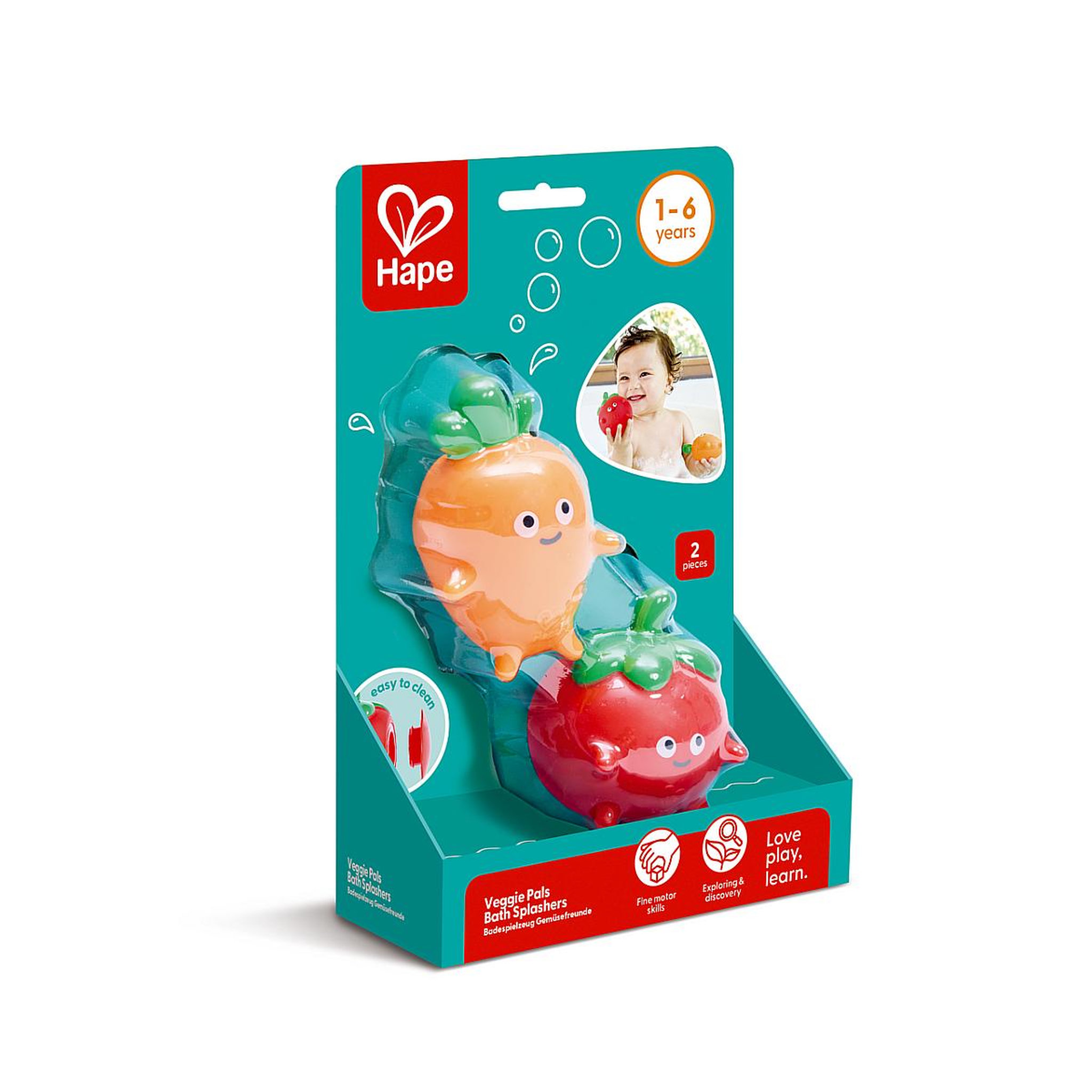 Hape Set de 2 jouets pour le bain - petits légumes