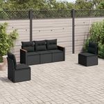 VIDAXL Salon de jardin 5 pcs avec coussins noir resine tressee