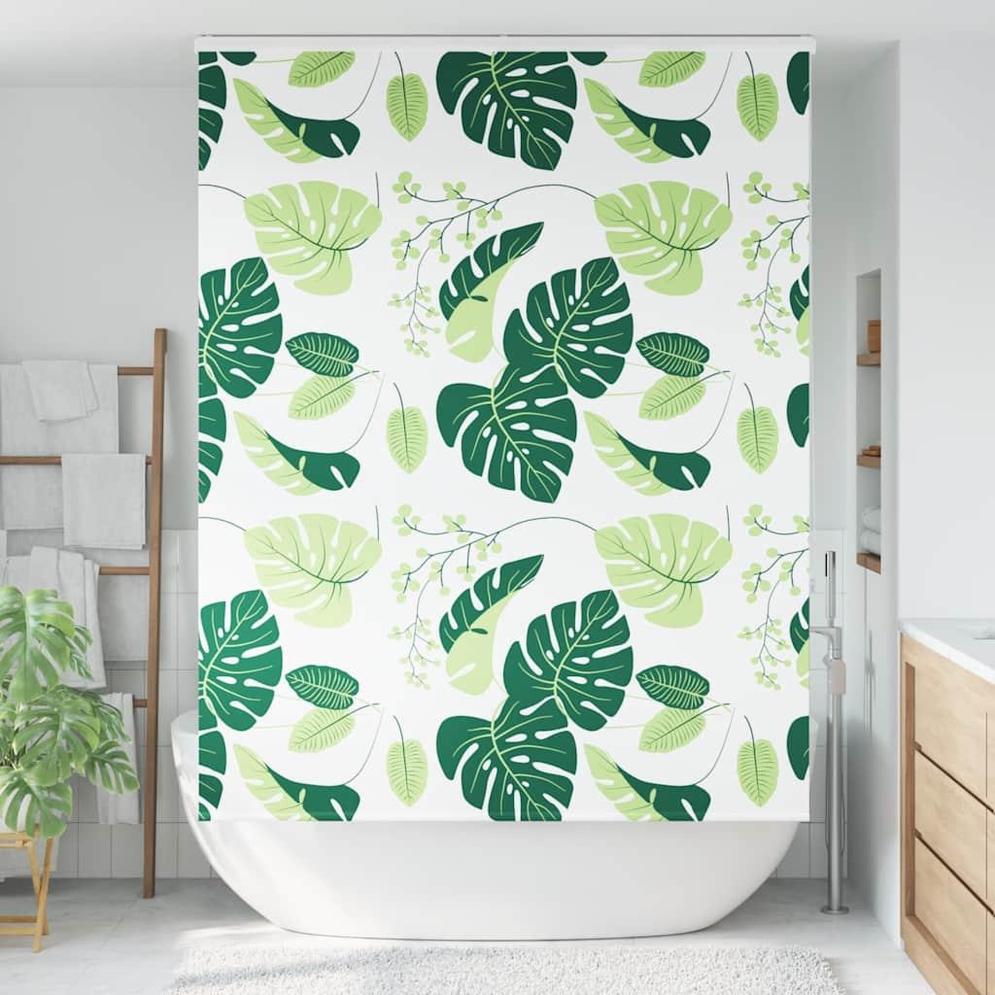 Voir la diapositive 2 : VIDAXL Store enrouleur de douche avec cassette largeur du tissu 156 cm