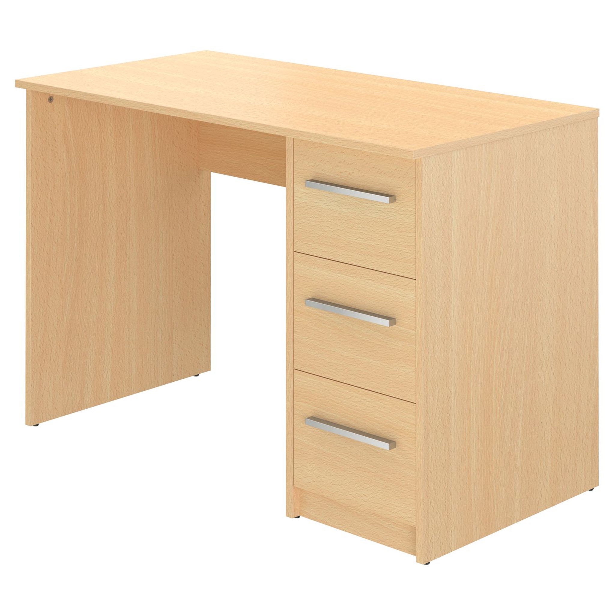 Voir la diapositive 1 : Bureau droit L110 3 tiroirs ANITA