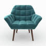 Voir la diapositive 6 : Rendez vous déco Fauteuil en velours bleu canard-Simba