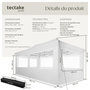 Voir la diapositive 6 : tectake Pavillon de jardin avec cadre en aluminium blanc