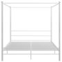 Voir la diapositive 4 : VIDAXL Cadre de lit a baldaquin sans matelas blanc metal 200x200 cm