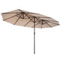 Voir la diapositive 1 : KZ GARDEN Parasol de terrasse double Marron Taupe 4.50 x 2.65 x H 2.40 Toile polyester TWIN KZ GARDEN