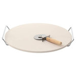 NEKA Pierre à Pizza & Roulette  Grille  35cm Argent