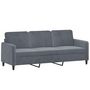 Voir la diapositive 4 : VIDAXL Canape 3 places avec oreillers gris fonce 180 cm velours