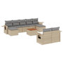 Voir la diapositive 2 : VIDAXL Salon de jardin et coussins 10 pcs melange beige resine tressee