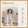 Voir la diapositive 4 : PAWHUT Arbre à chats style cosy chic griffoir sisal naturel grande niche plateformes jeu boule corde escalade peluche courte massette beige