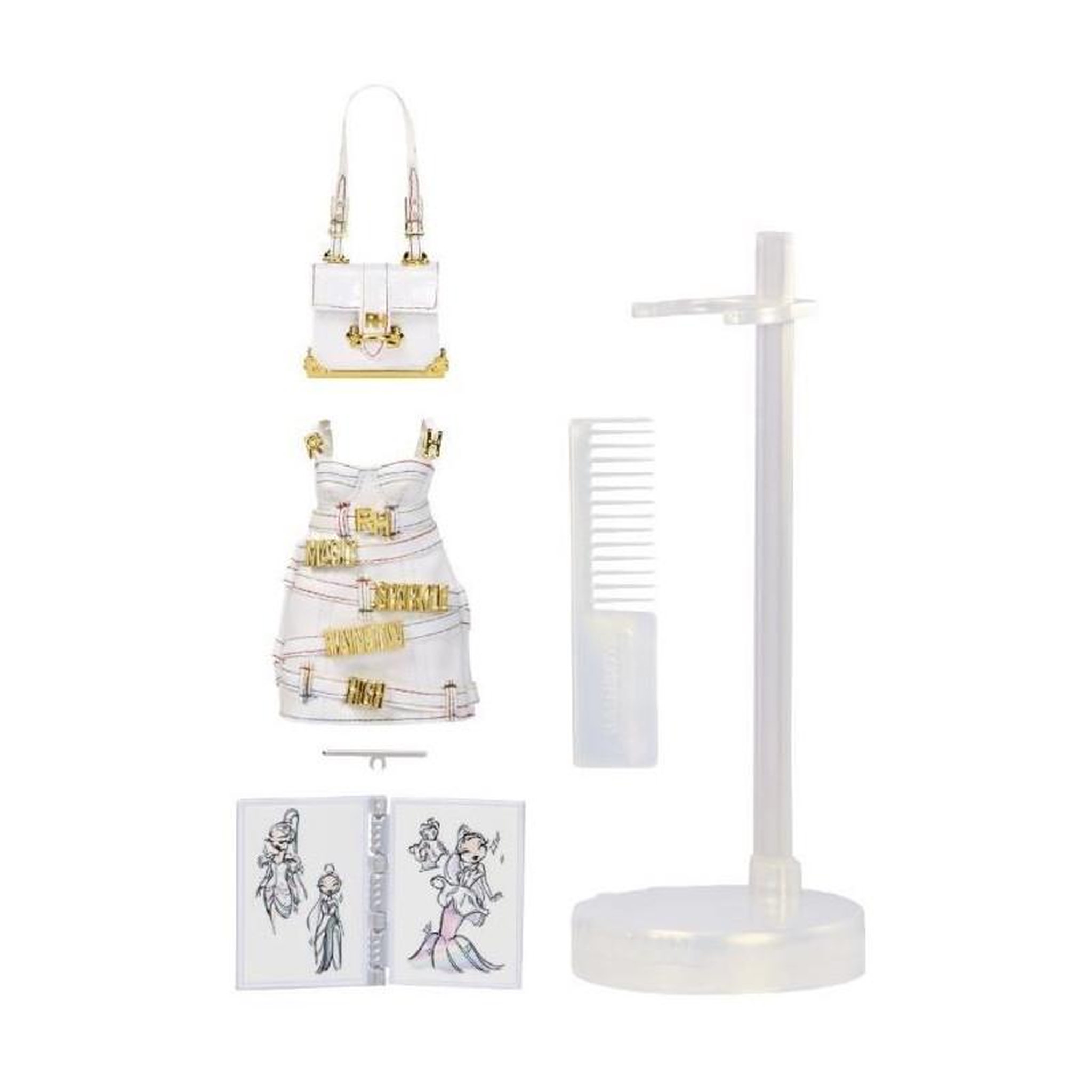 Voir la diapositive 4 : Rainbow Rainbow High Tentpole PR Theme Doll - RAINBOW - 1 robe de Gala et 1 tenue decontractée + accessoires et carnet de croquis