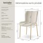 Voir la diapositive 6 : tectake Chaise rembourrée forme ergonomique avec dossier haut Aspect velours beige/doré Lot de 6