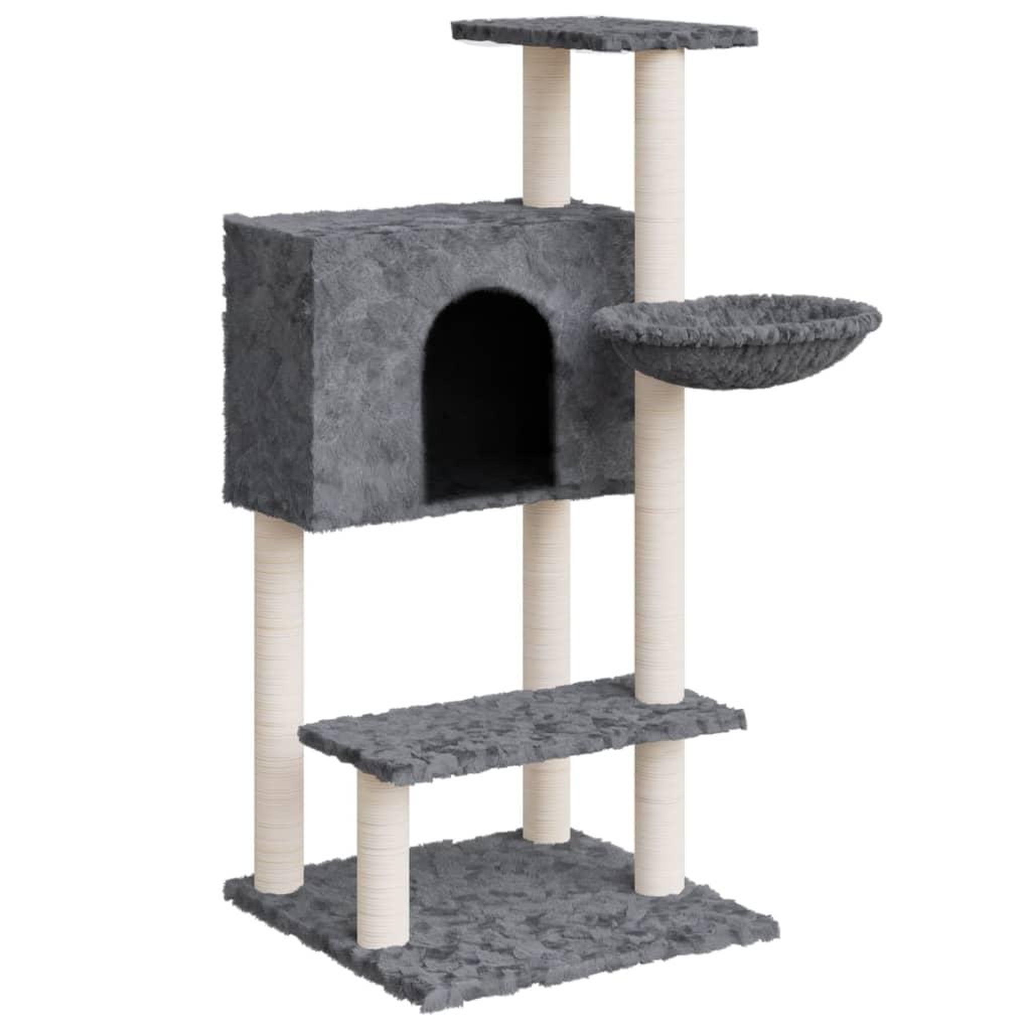 Voir la diapositive 2 : VIDAXL Arbre a chat avec griffoirs en sisal Gris fonce 108,5 cm