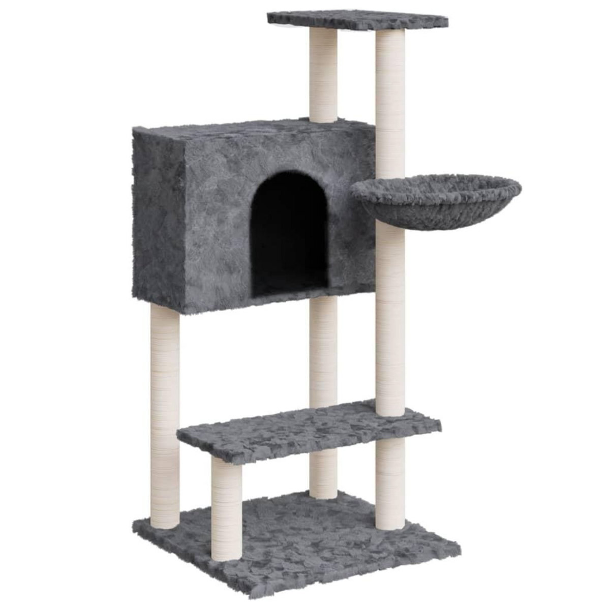 VIDAXL Arbre a chat avec griffoirs en sisal Gris fonce 108,5 cm