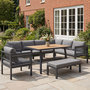 Voir la diapositive 4 : MERAX Salon de jardin 7 places avec canapé angle, fauteuil et pouf table