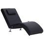 Voir la diapositive 2 : VIDAXL Chaise longue de massage avec oreiller Noir Similicuir