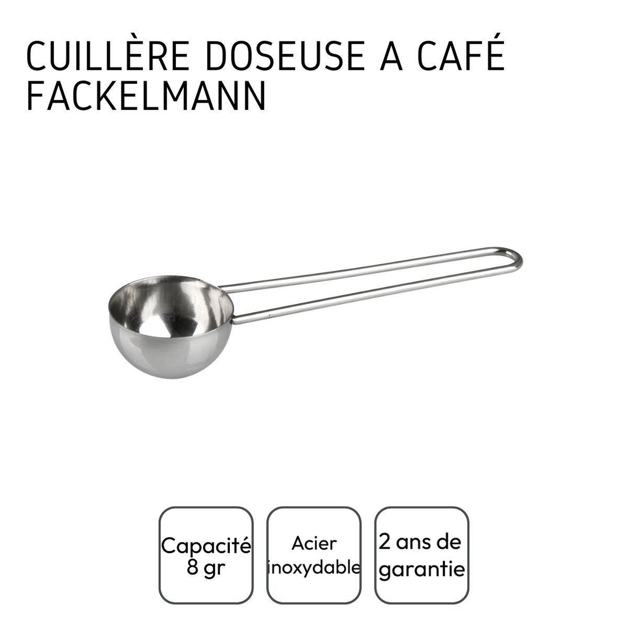 Voir la diapositive 4 : Fackelmann Ensemble de 2 cuillères doseuse à café inox environ 8gr fackelmann petit déjeuner