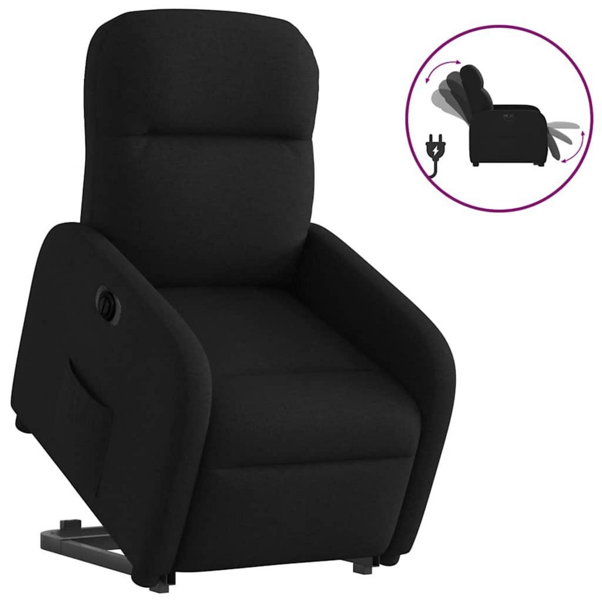VIDAXL Fauteuil inclinable electrique noir tissu