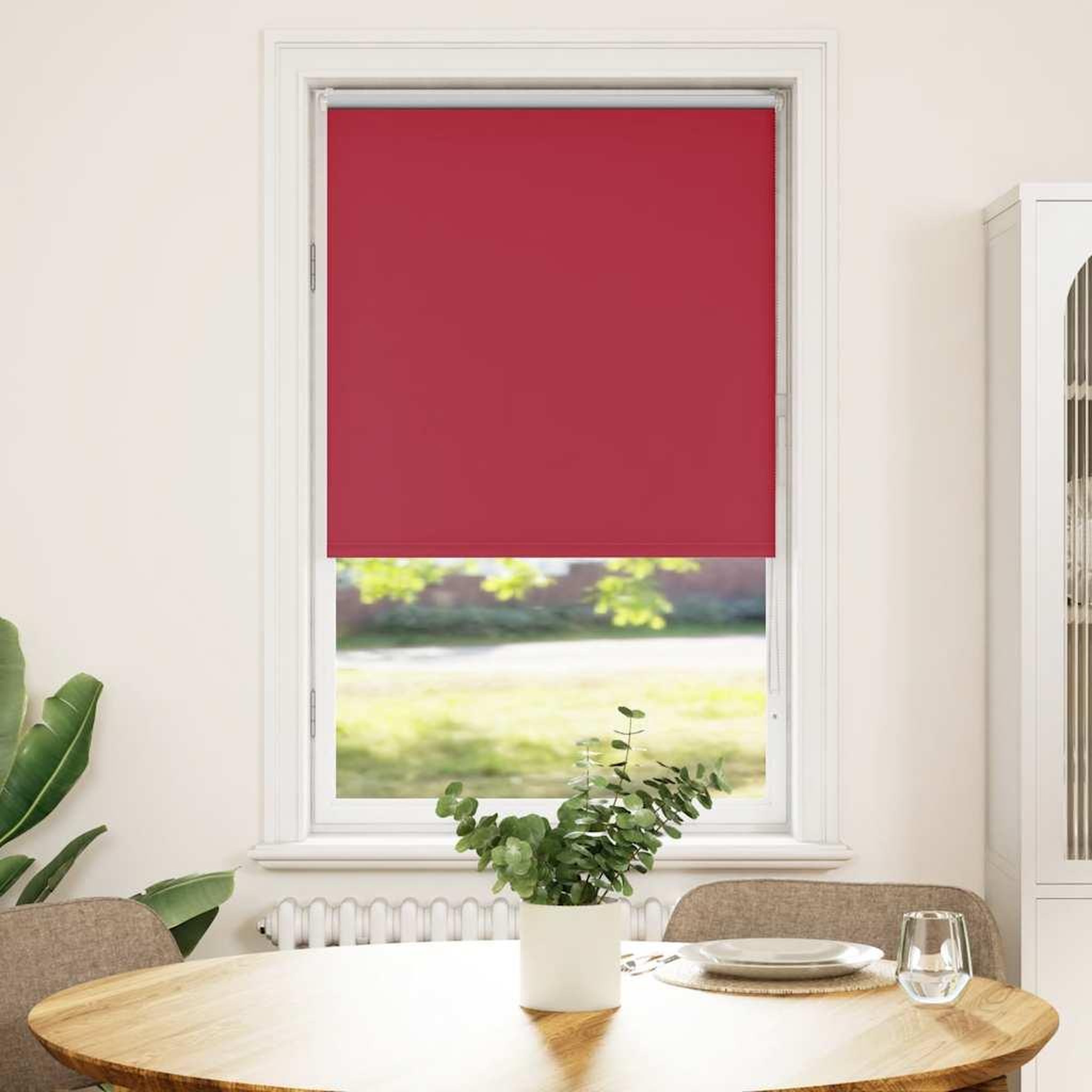 VIDAXL Store enrouleur occultant rouge largeur du tissu 60,7 cm
