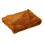 Paris Prix Plaid Uni Chenille  Bradly  130x170cm Rouille