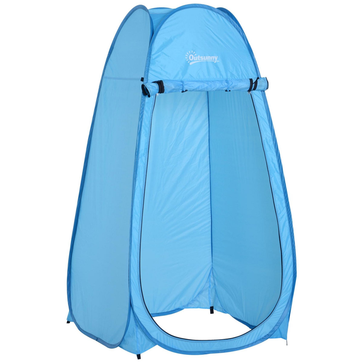 OUTSUNNY Tente de douche pliable pop-up automatique instantanée cabinet de changement camping polyester bleu