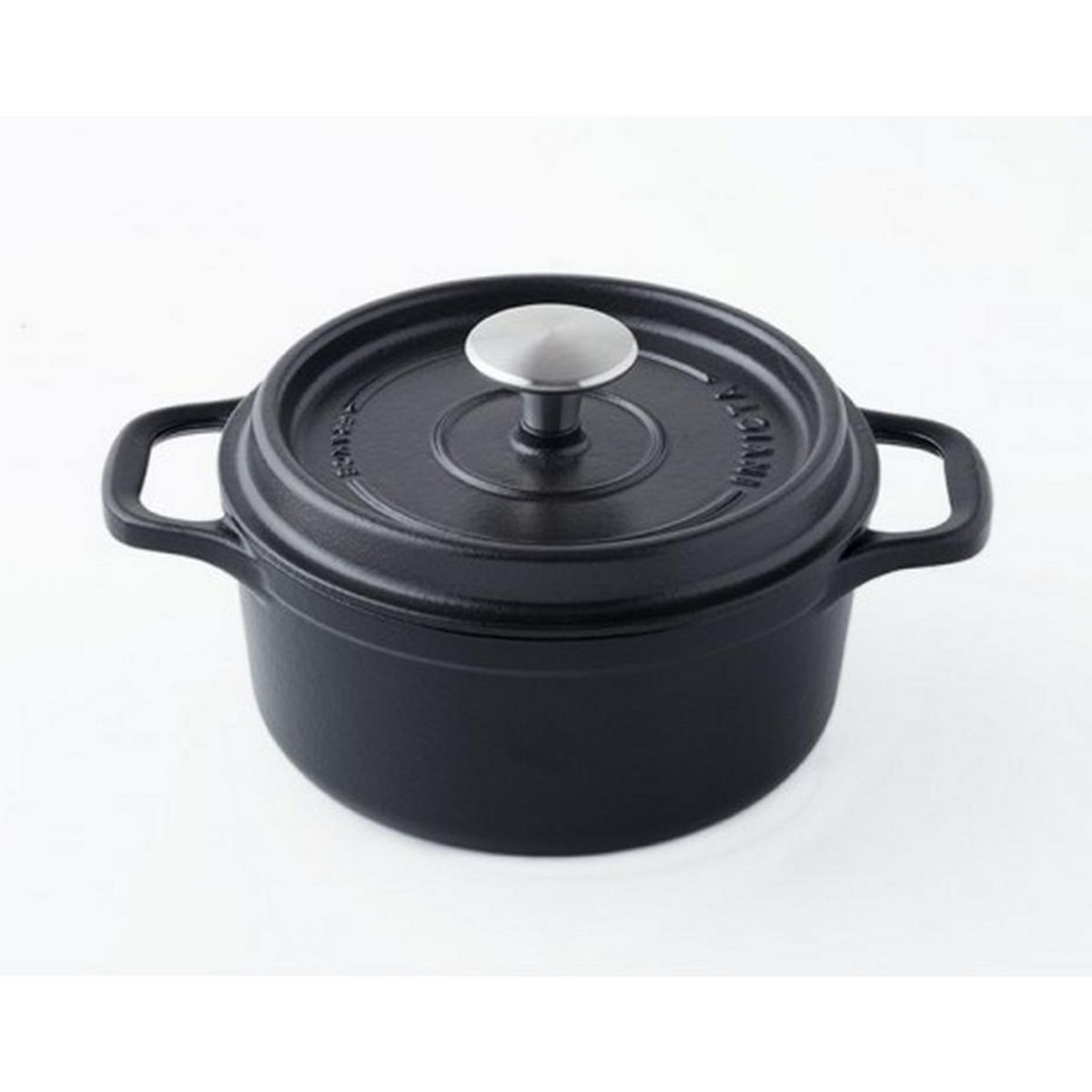 Invicta Cocotte ronde en fonte émaillée 26cm noir mat - puv402261