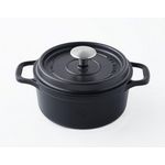 Invicta Cocotte ronde en fonte émaillée 26cm noir mat - puv402261
