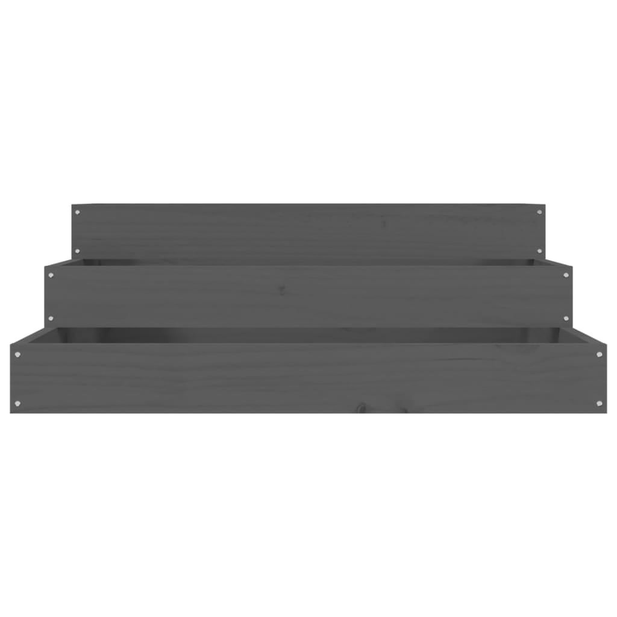 Voir la diapositive 4 : VIDAXL Jardiniere Gris 78x78x27 cm Bois massif de pin