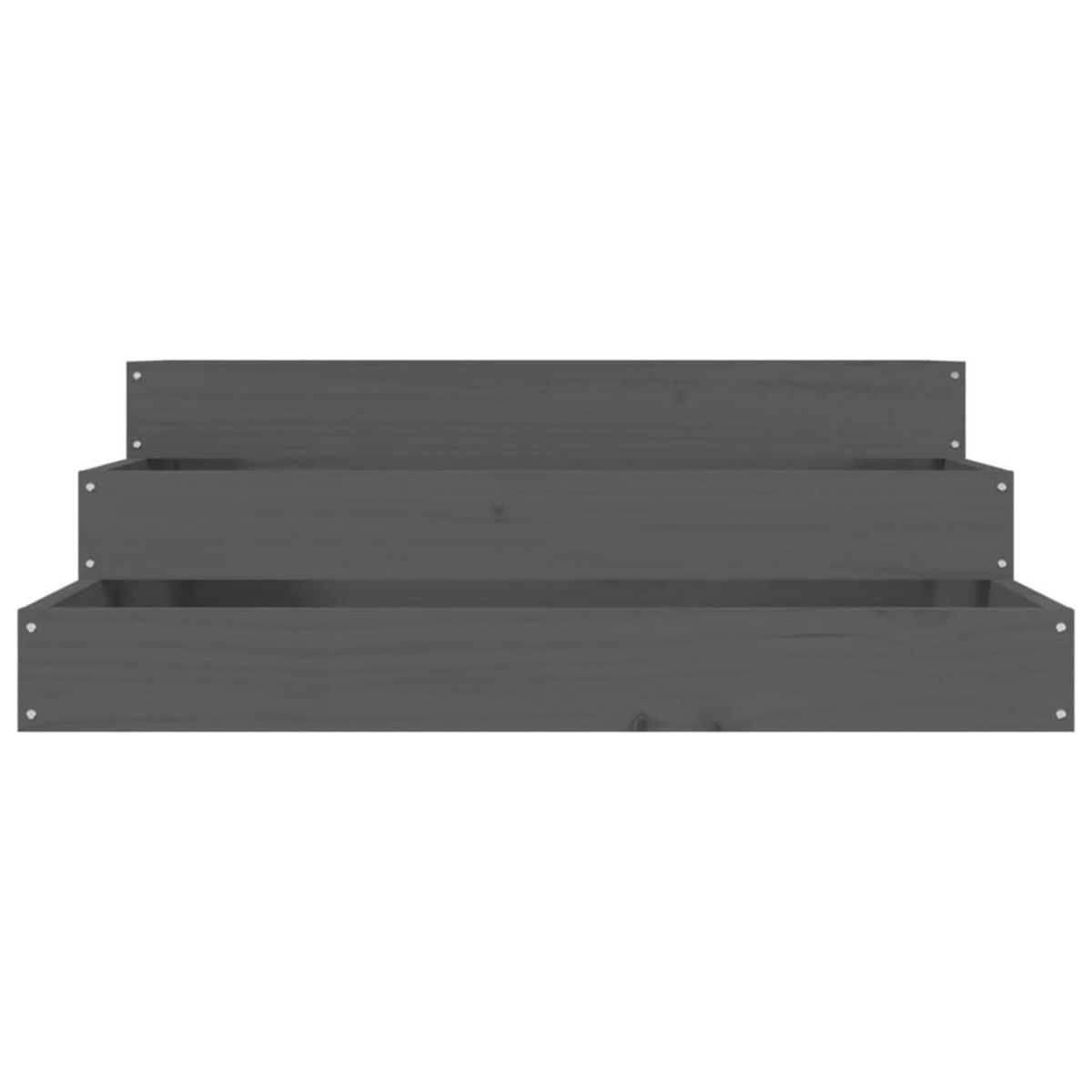 VIDAXL Jardiniere Gris 78x78x27 cm Bois massif de pin