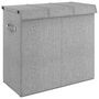 Voir la diapositive 2 : VIDAXL Panier a linge pliable Gris 64,5x34,5x59 cm Tissu en faux lin