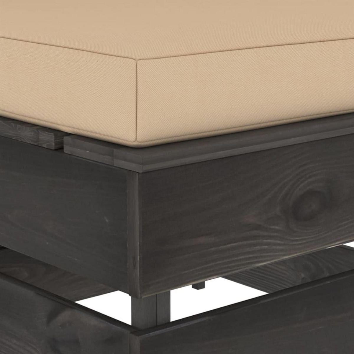 VIDAXL Canape central sectionnel avec coussins Bois impregne de gris