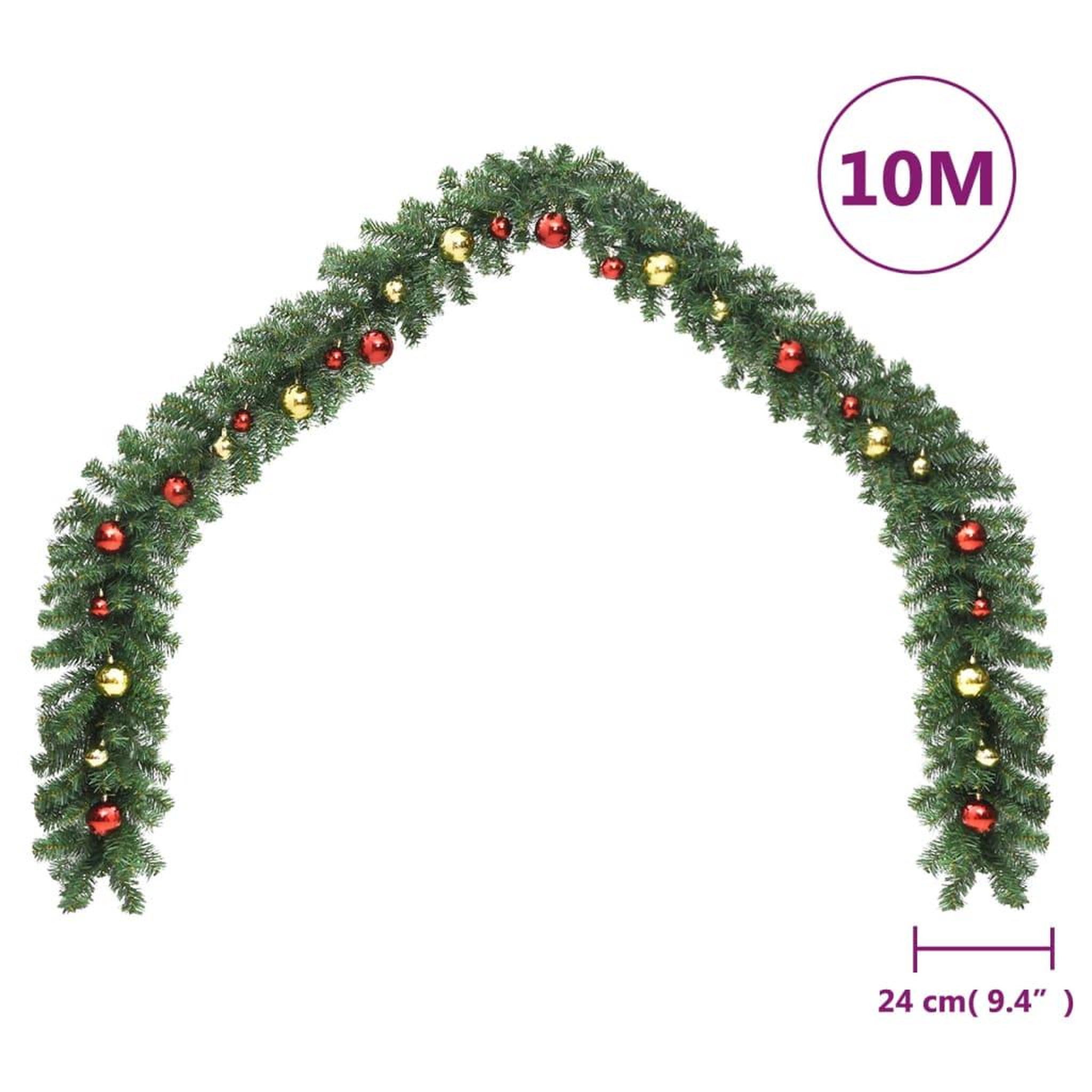 Voir la diapositive 5 : VIDAXL Guirlande de Noël decoree avec boules 10 m