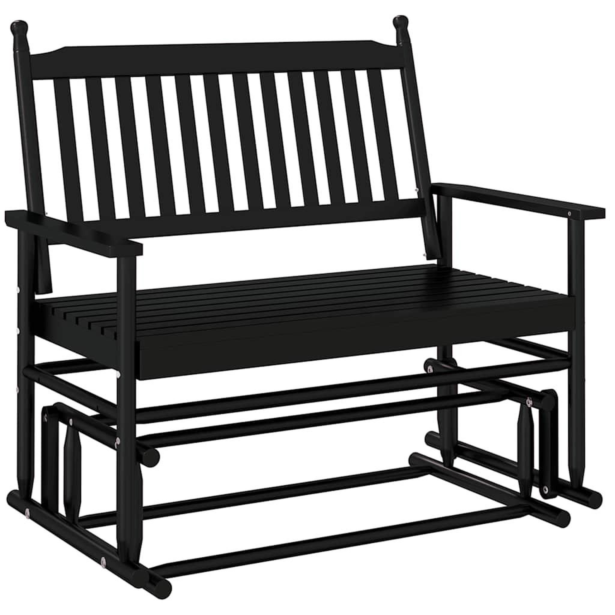 Voir la diapositive 2 : VIDAXL Banc balancelle noir 118x70x104,5 cm bois massif de peuplier