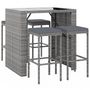 Voir la diapositive 3 : VIDAXL Ensemble de bar de jardin 5 pcs avec coussins gris poly rotin