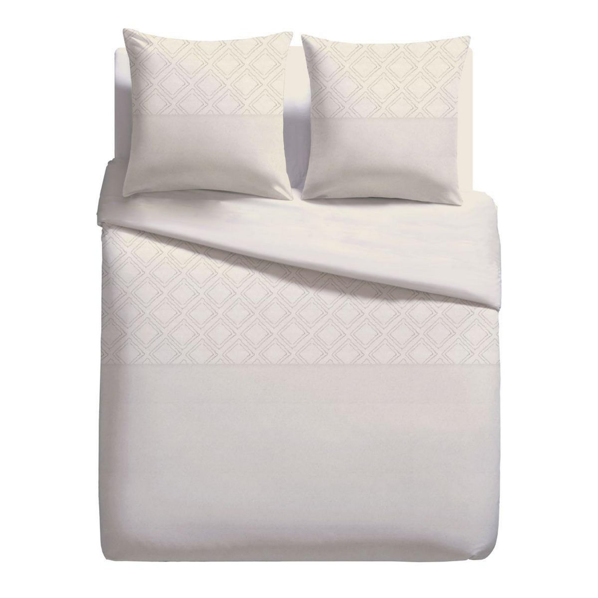 Parure housse de couette en microfibre motifs tuftés SHANGANI 