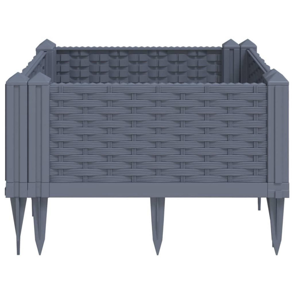 VIDAXL Jardiniere avec piquets bleu gris 42,5x42,5x28,5 cm PP