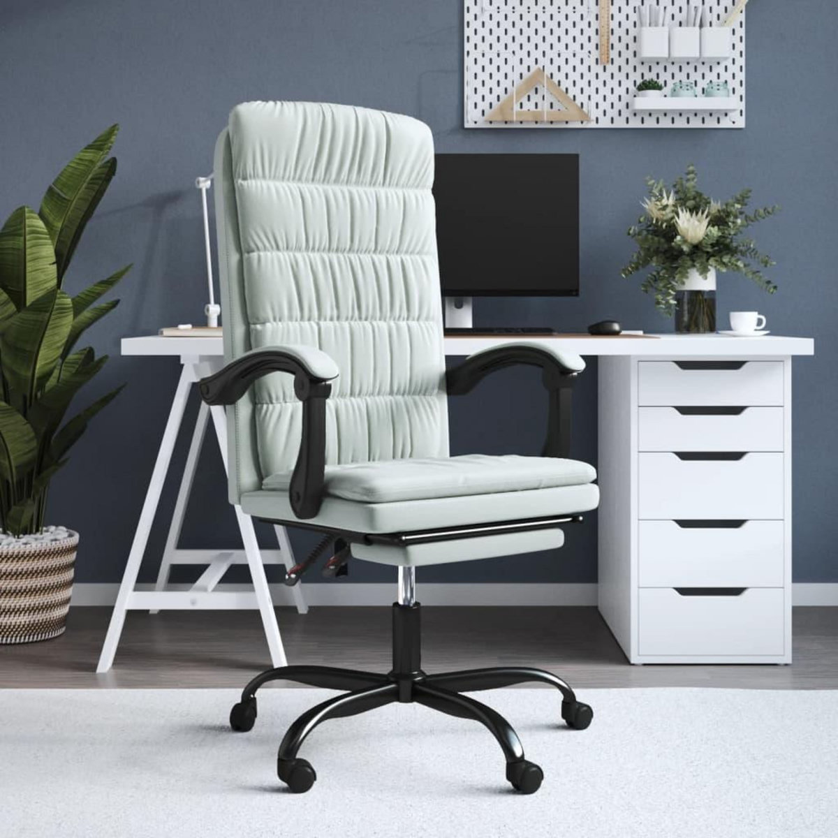 VIDAXL Fauteuil inclinable de bureau Gris clair Velours
