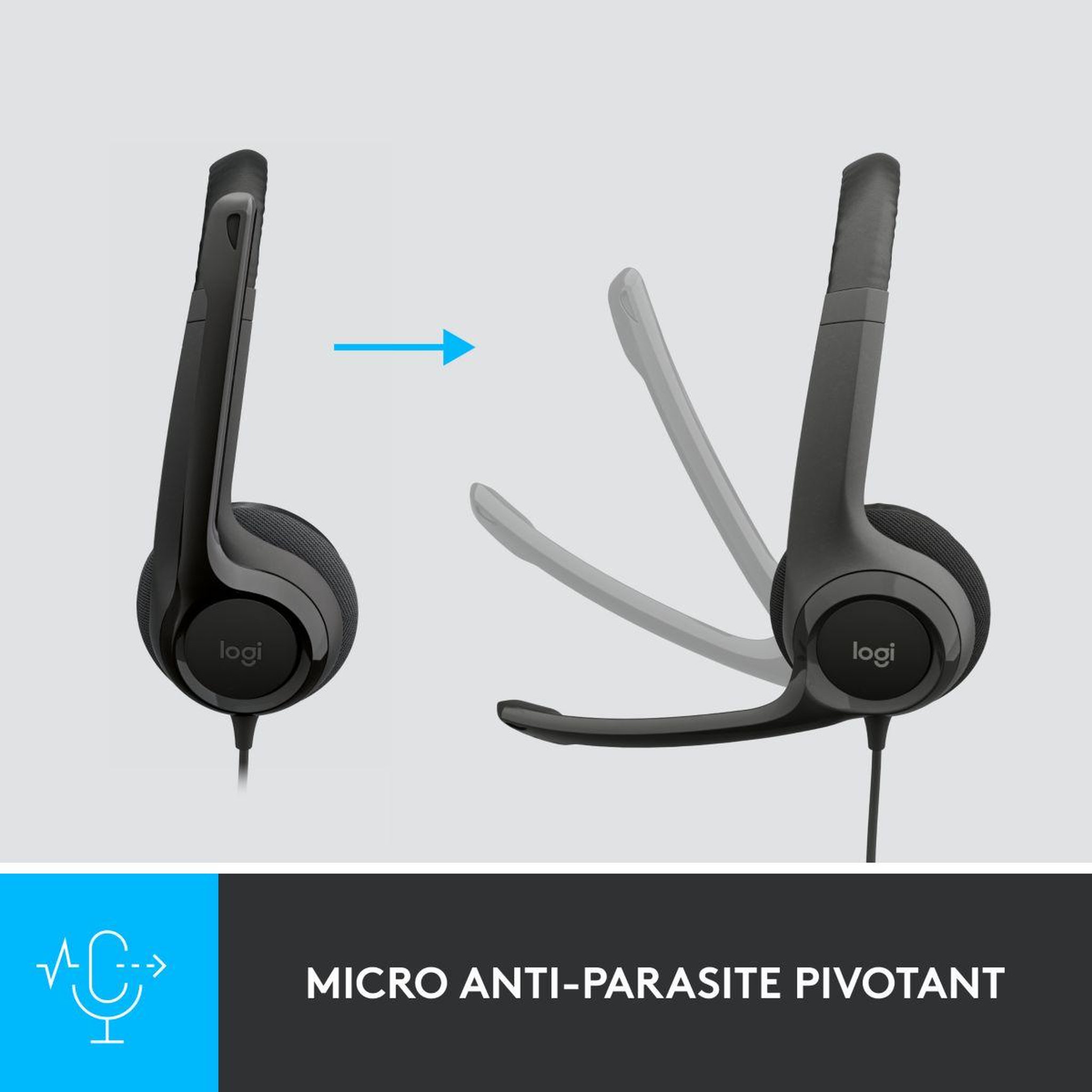 Voir la diapositive 3 : Logitech Micro-casque h390 usb stéréo