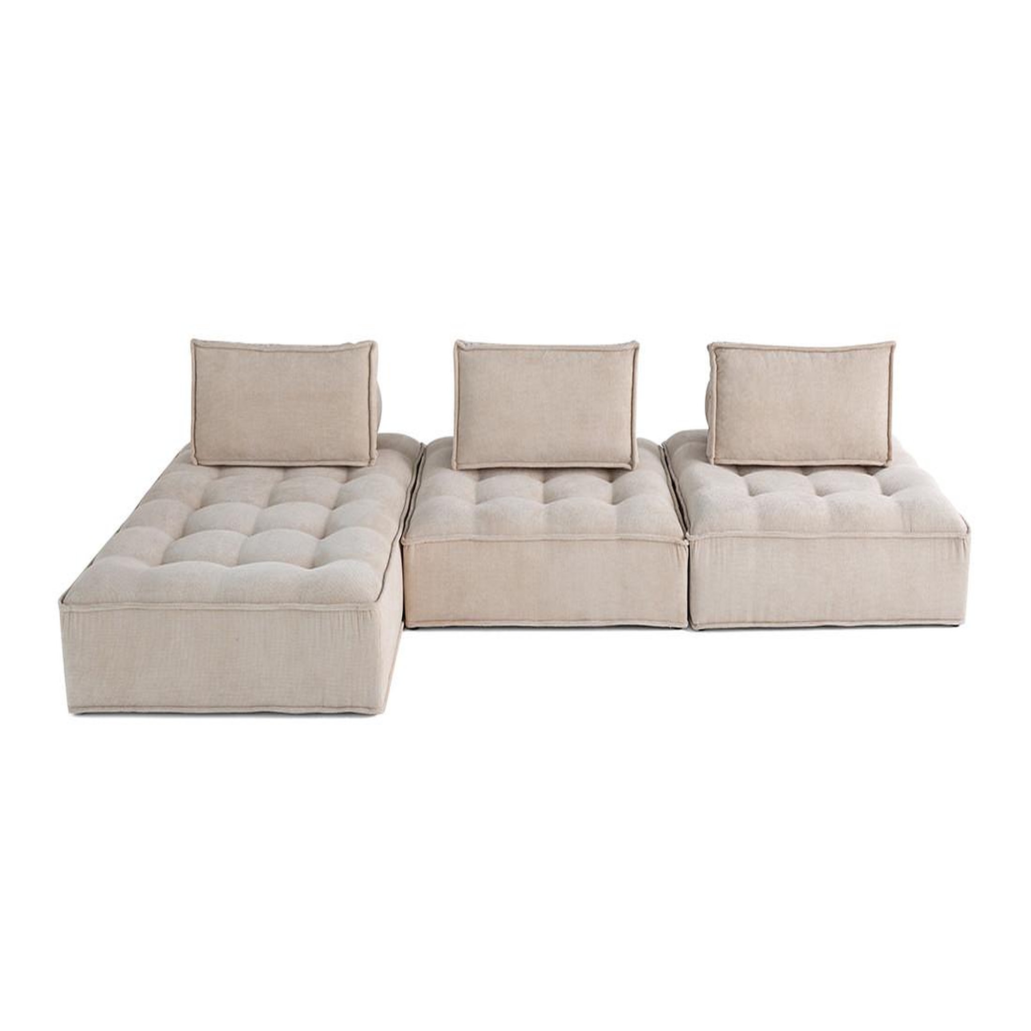 Voir la diapositive 1 : LISA DESIGN Marisol - canapé d'angle modulable 4 places - velours texturé