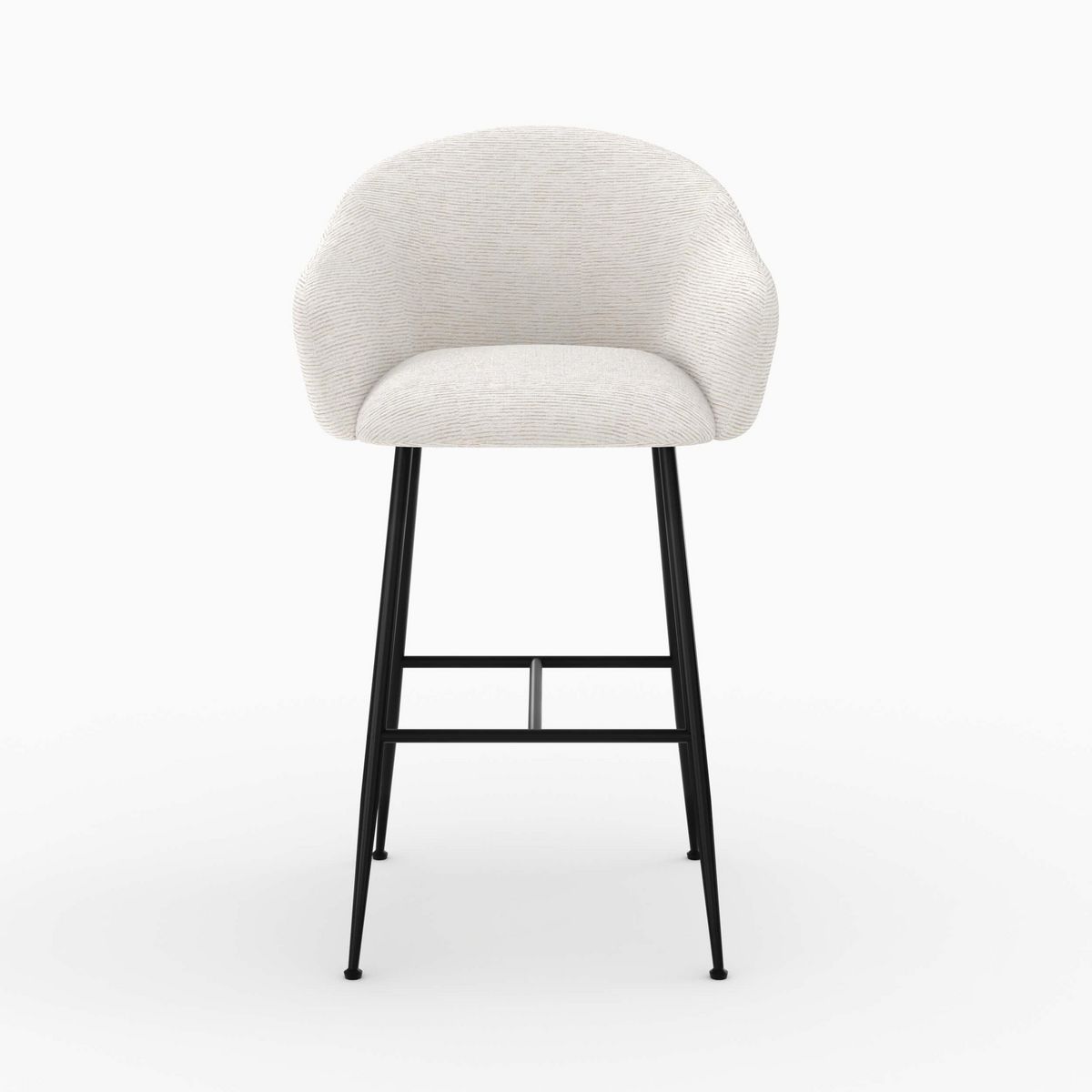 Rendez vous déco Chaise de bar en tissu blanc chiné 76 cm - Socky