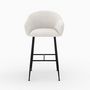 Voir la diapositive 6 : Rendez vous déco Chaise de bar en tissu blanc chiné 76 cm - Socky