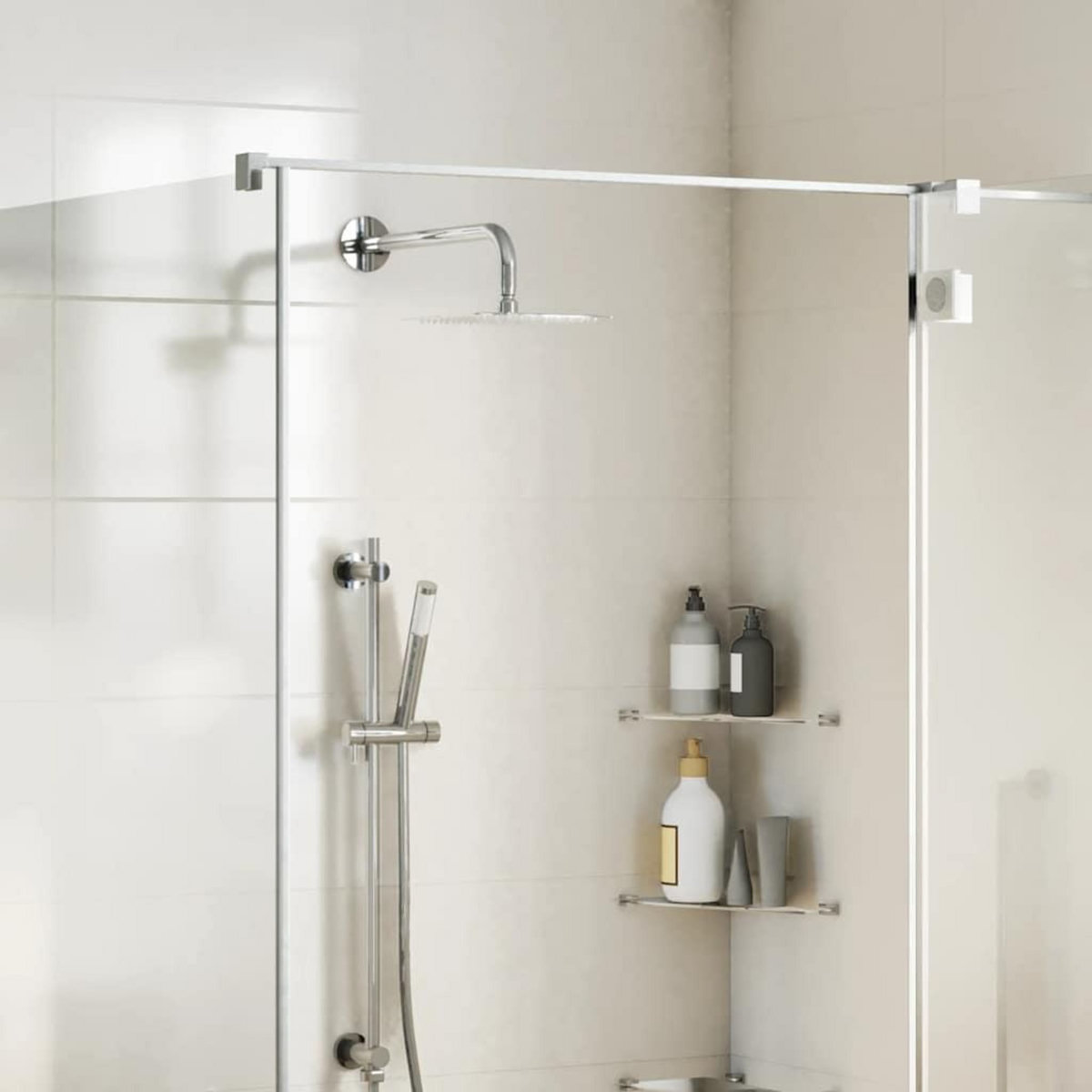 VIDAXL Pomme de douche pluie acier inoxydable 304 20x20 cm carree