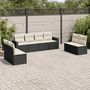 Voir la diapositive 1 : VIDAXL Salon de jardin 8 pcs avec coussins noir resine tressee