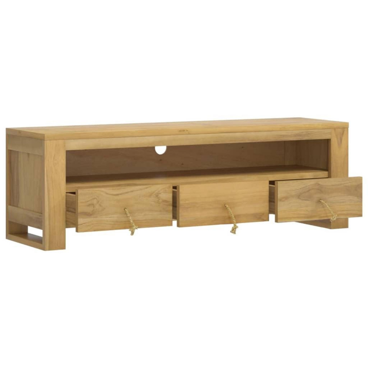 VIDAXL Meuble TV 110x30x35 cm Bois de teck solide