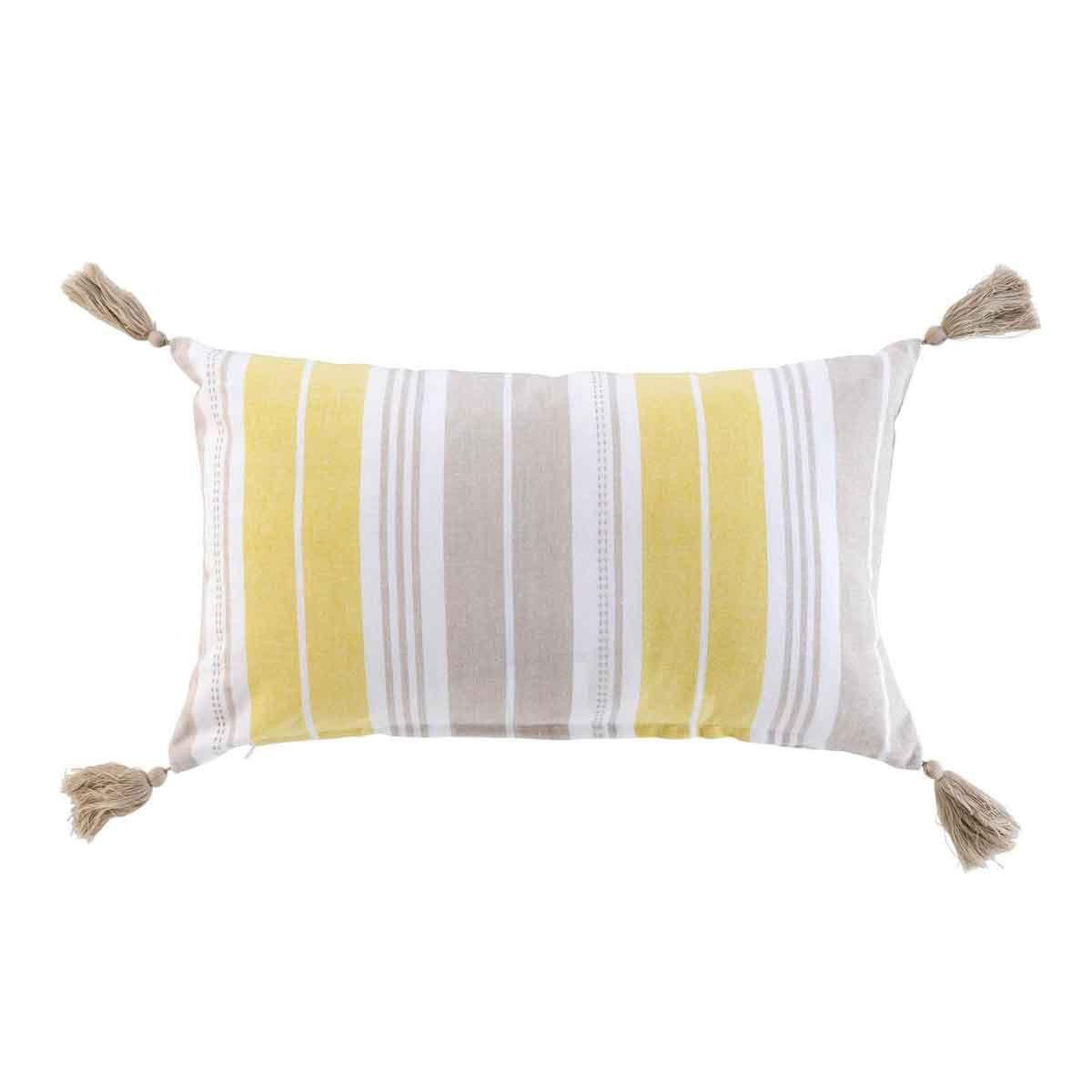 Voir la diapositive 1 : Douceur d'Intérieur Coussin tissé déco  naturaline  30x50cm jaune