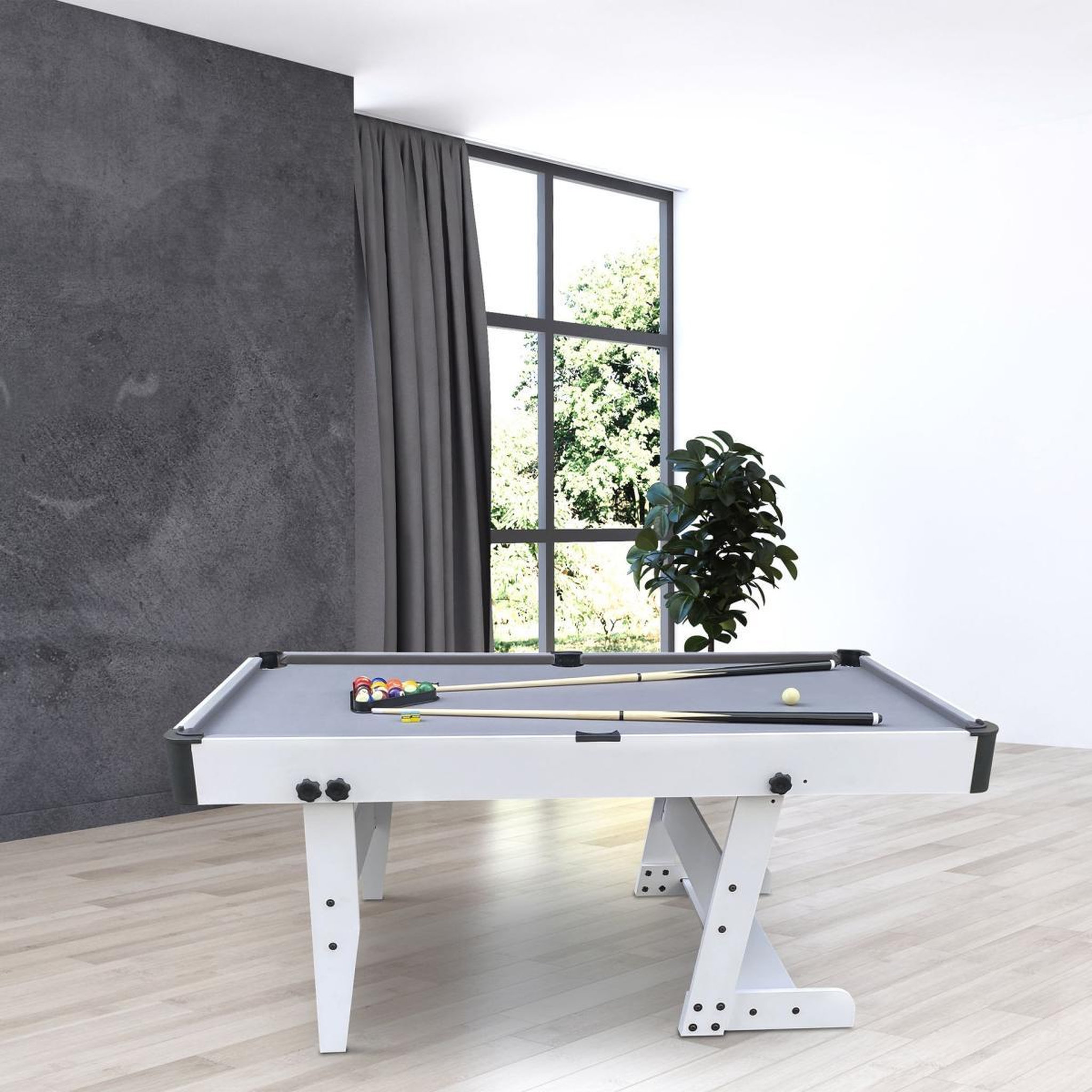 Voir la diapositive 3 : Cougar Billard pliable Hustle XL blanc-gris