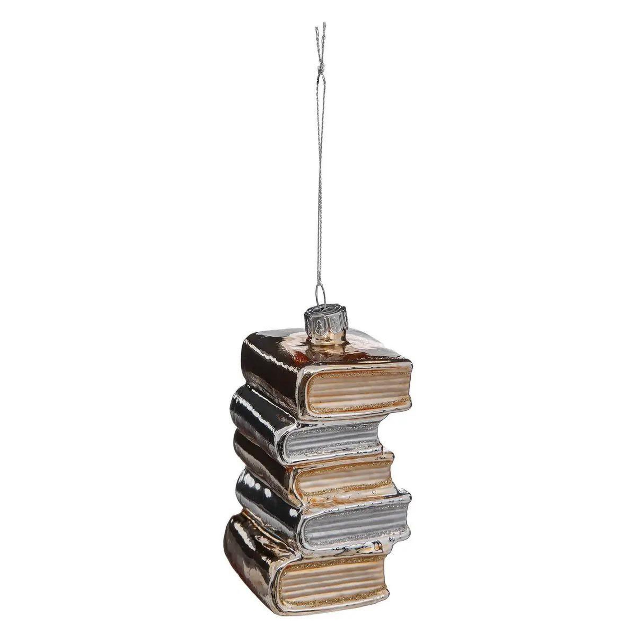 ATMOSPHERA Sujet de noël déco  pile de livres  10cm marron
